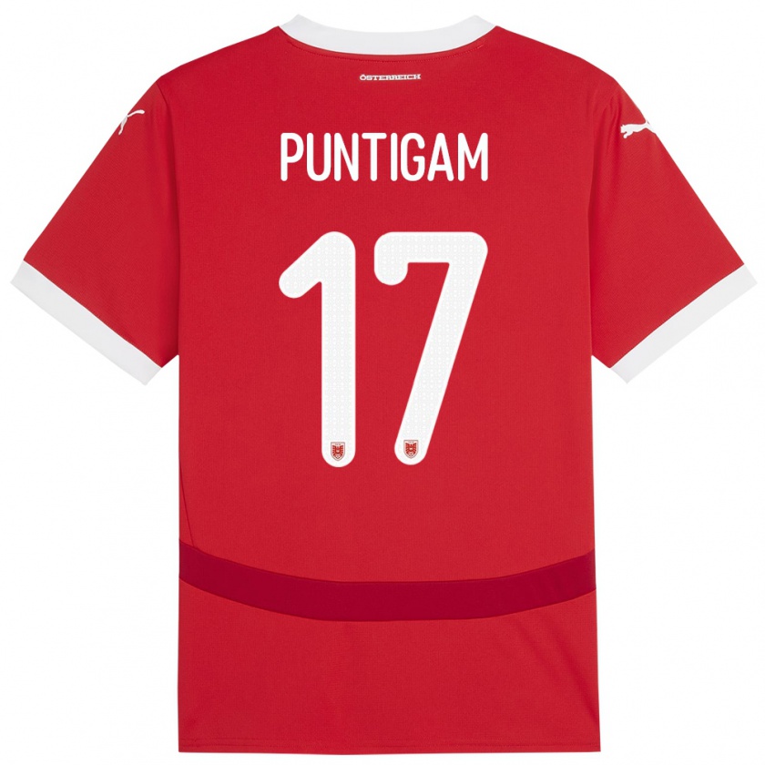 Kandiny Kinder Österreich Sarah Puntigam #17 Rot Heimtrikot Trikot 24-26 T-Shirt