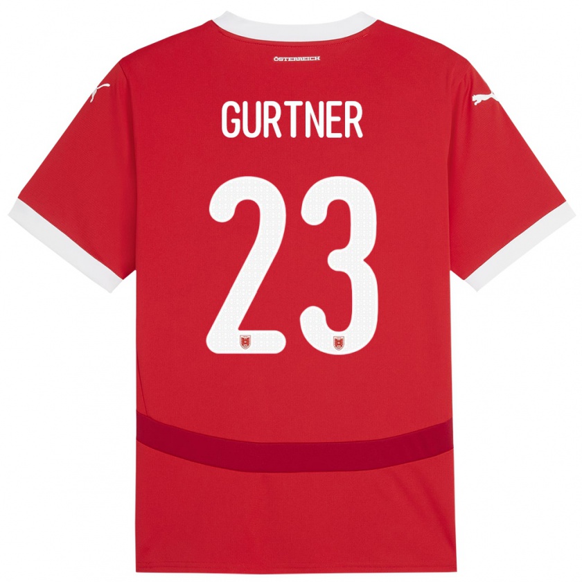 Kandiny Kinder Österreich Andrea Gurtner #23 Rot Heimtrikot Trikot 24-26 T-Shirt