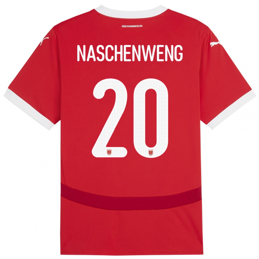 Kandiny Kinder Österreich Katharina Naschenweng #20 Rot Heimtrikot Trikot 24-26 T-Shirt