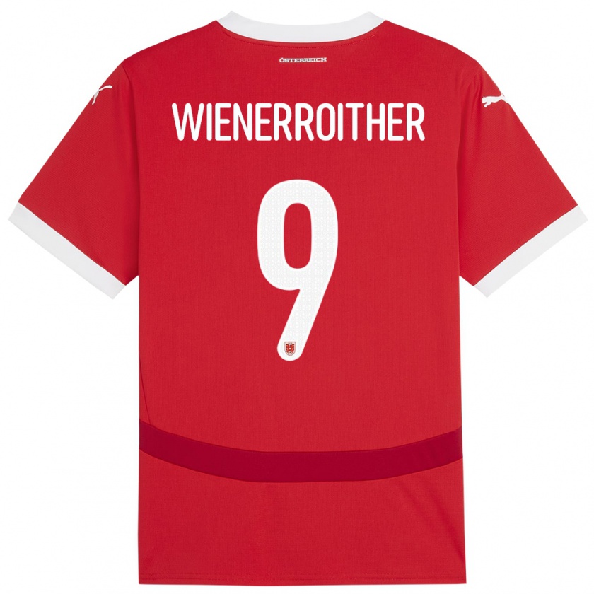 Kandiny Kinder Österreich Katja Wienerroither #9 Rot Heimtrikot Trikot 24-26 T-Shirt