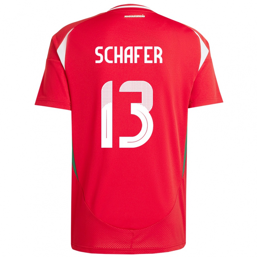 Kandiny Kinder Ungarn András Schäfer #13 Rot Heimtrikot Trikot 24-26 T-Shirt