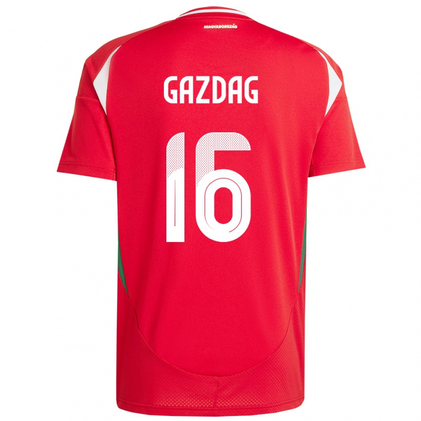 Kandiny Kinder Ungarn Dániel Gazdag #16 Rot Heimtrikot Trikot 24-26 T-Shirt