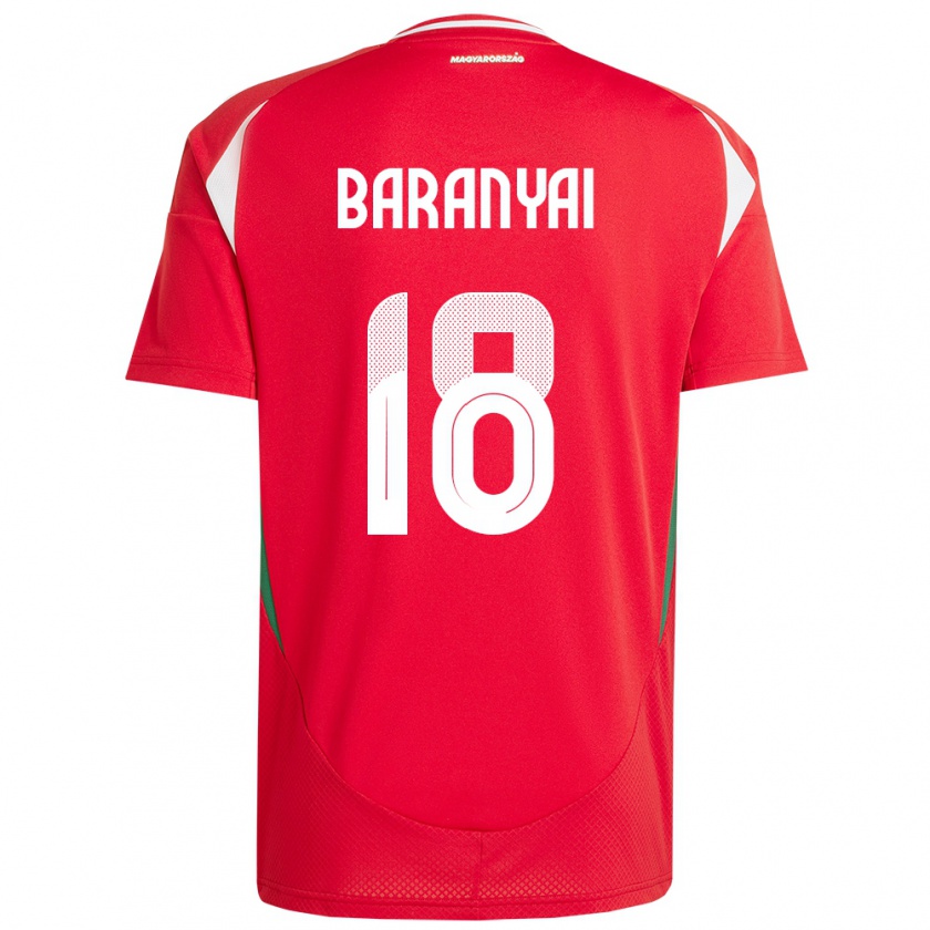 Kandiny Kinder Ungarn Nimród Baranyai #18 Rot Heimtrikot Trikot 24-26 T-Shirt