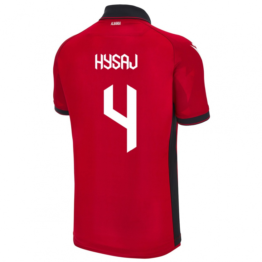 Kandiny Kinder Albanien Elseid Hysaj #4 Rot Heimtrikot Trikot 24-26 T-Shirt