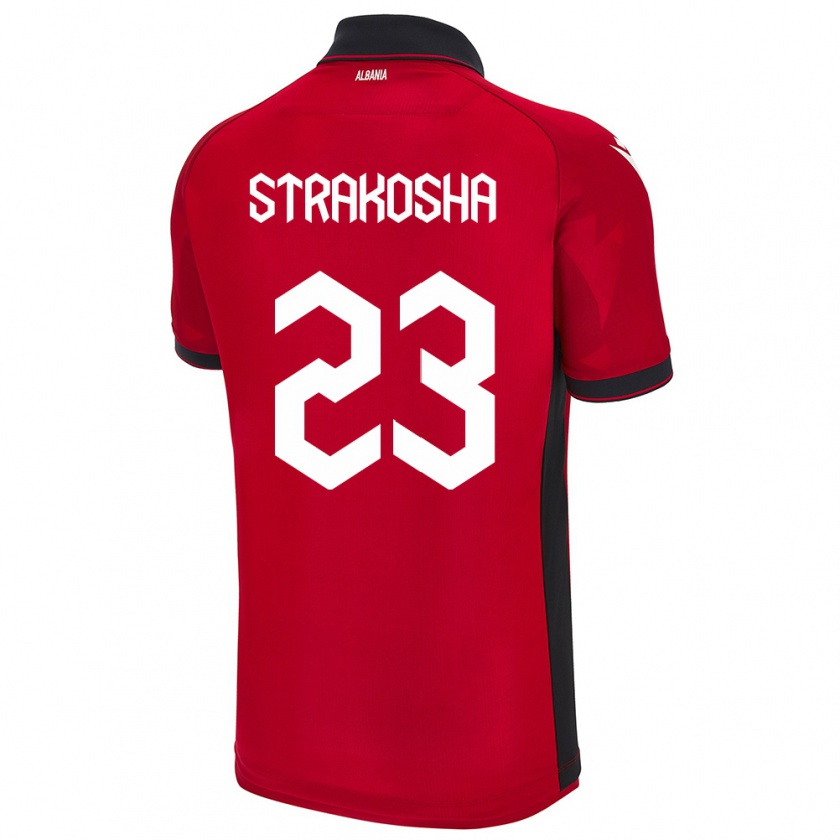 Kandiny Kinder Albanien Thomas Strakosha #23 Rot Heimtrikot Trikot 24-26 T-Shirt