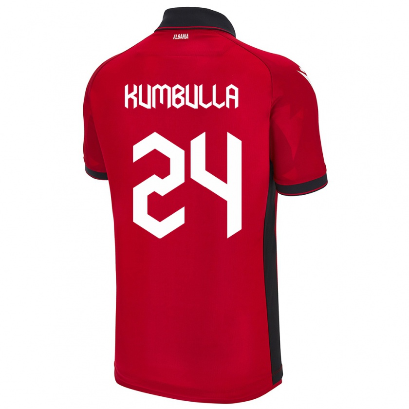 Kandiny Kinder Albanien Marash Kumbulla #24 Rot Heimtrikot Trikot 24-26 T-Shirt