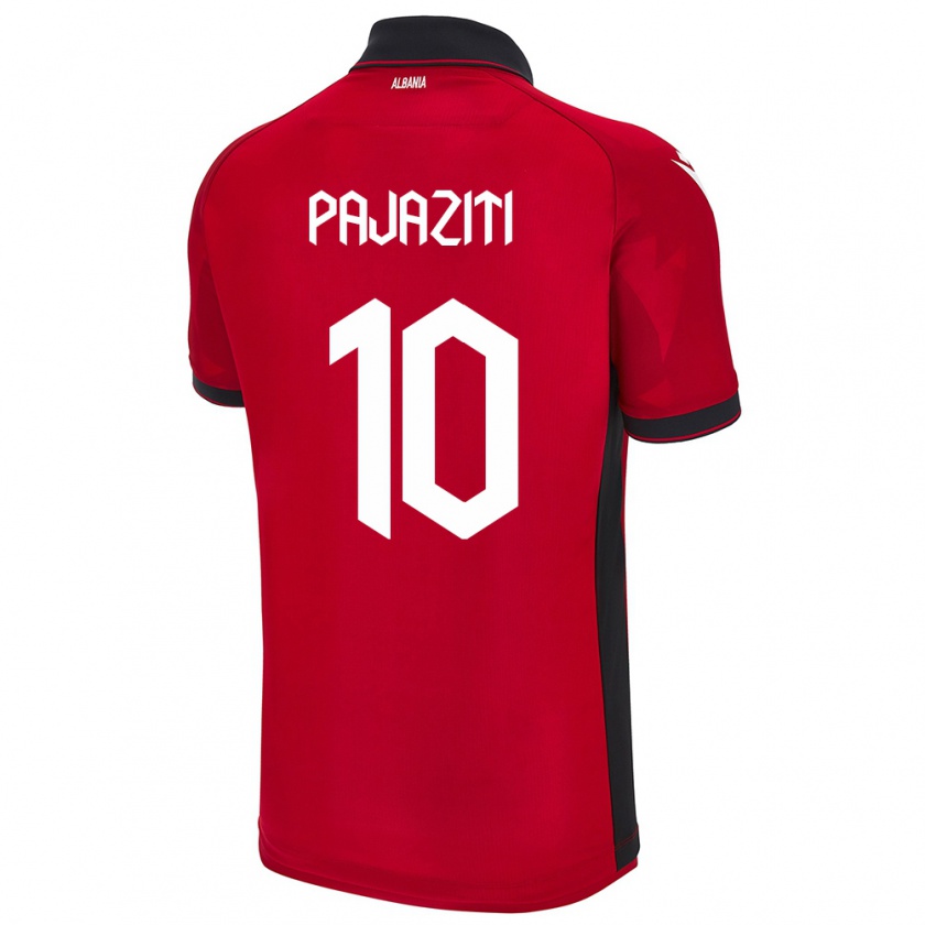 Kandiny Kinder Albanien Adrion Pajaziti #10 Rot Heimtrikot Trikot 24-26 T-Shirt