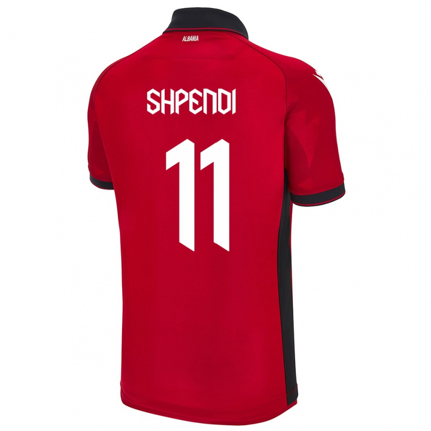 Kandiny Kinder Albanien Stiven Shpendi #11 Rot Heimtrikot Trikot 24-26 T-Shirt