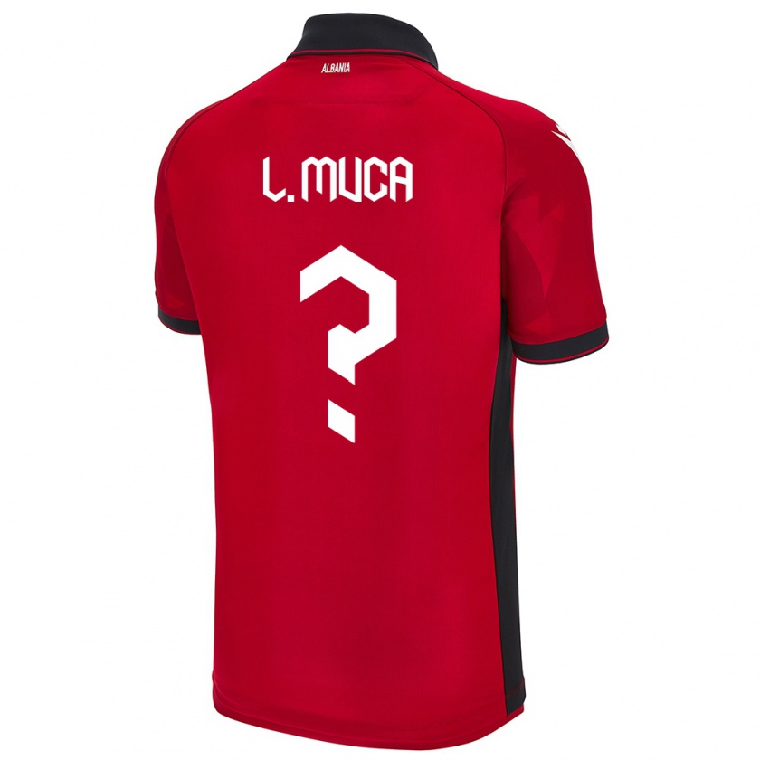 Kandiny Kinder Albanien Leonard Muca #0 Rot Heimtrikot Trikot 24-26 T-Shirt