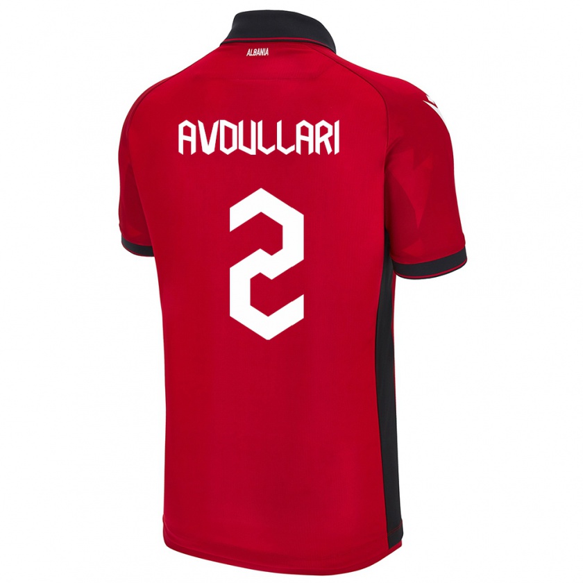 Kandiny Kinder Albanien Davide Avdullari #2 Rot Heimtrikot Trikot 24-26 T-Shirt