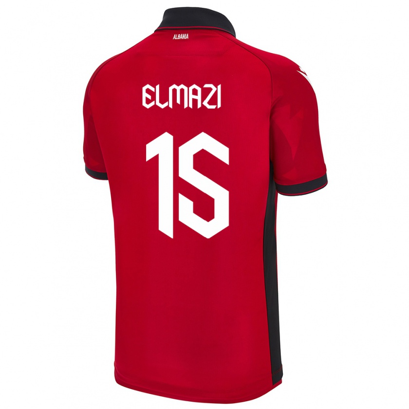 Kandiny Kinder Albanien Enea Elmazi #15 Rot Heimtrikot Trikot 24-26 T-Shirt