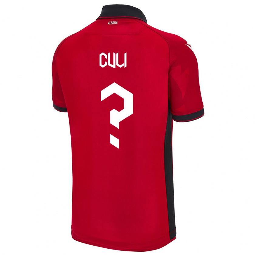 Kandiny Kinder Albanien Daniel Culi #0 Rot Heimtrikot Trikot 24-26 T-Shirt