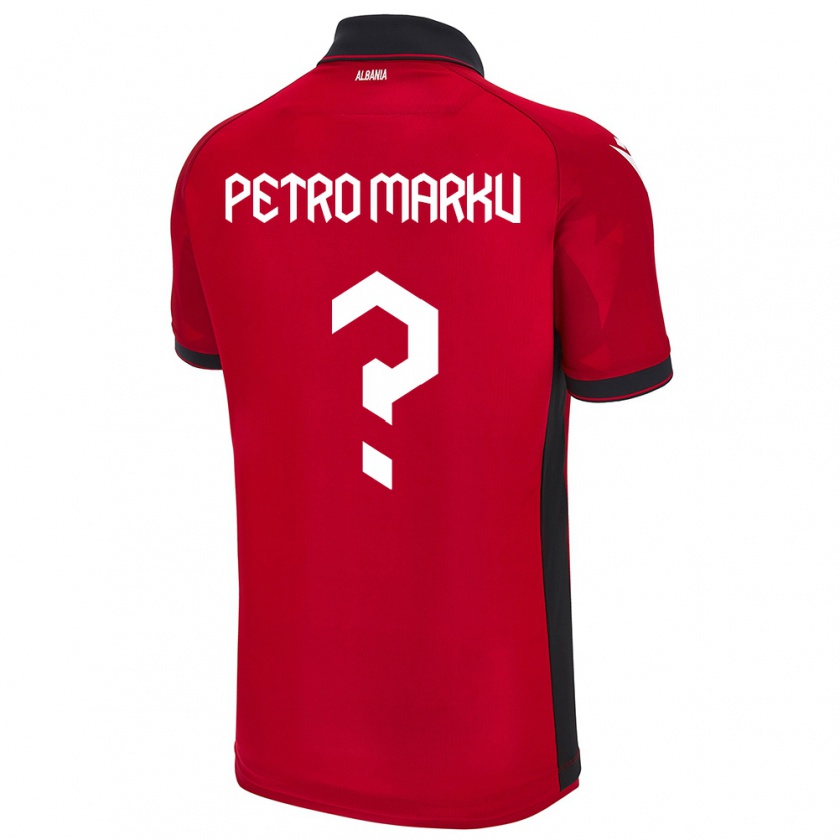 Kandiny Kinder Albanien Petro Marku #0 Rot Heimtrikot Trikot 24-26 T-Shirt