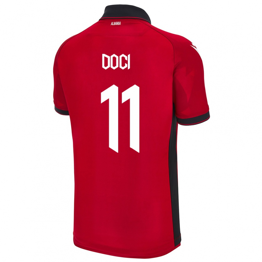 Kandiny Kinder Albanien Megi Doçi #11 Rot Heimtrikot Trikot 24-26 T-Shirt