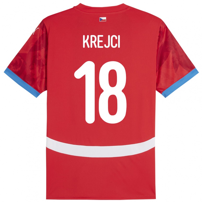 Kandiny Kinder Tschechien Ladislav Krejci #18 Rot Heimtrikot Trikot 24-26 T-Shirt