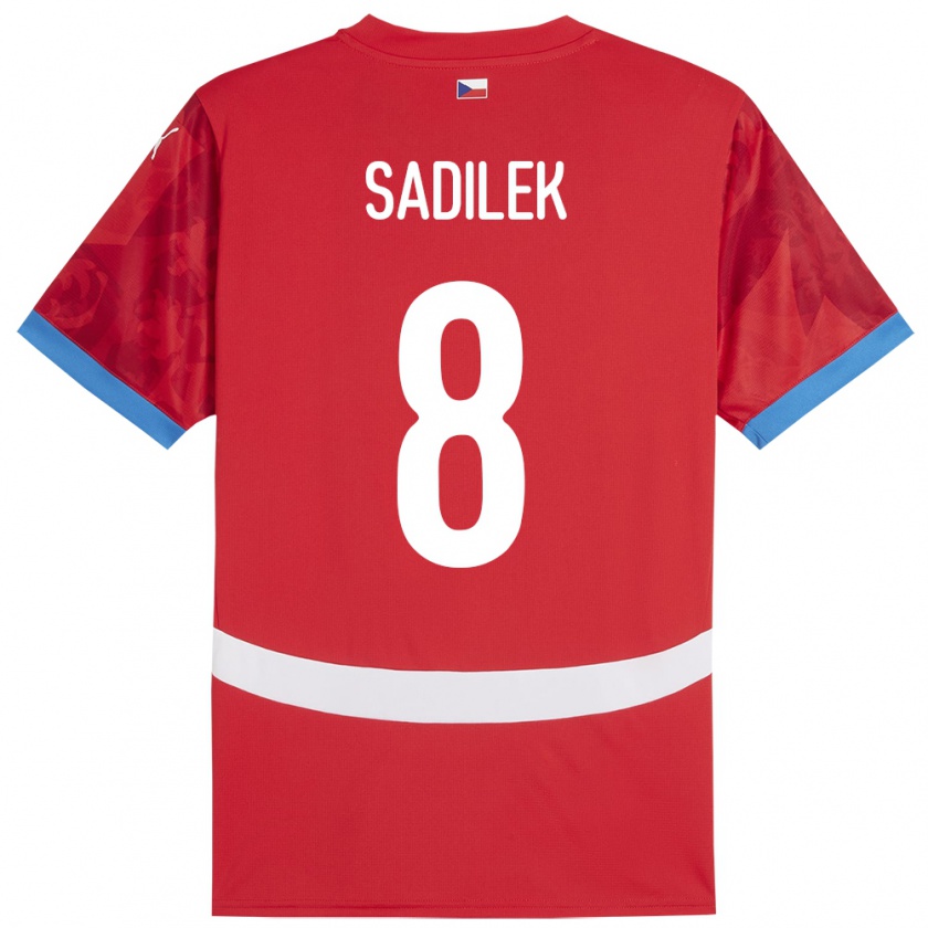 Kandiny Kinder Tschechien Michal Sadílek #8 Rot Heimtrikot Trikot 24-26 T-Shirt