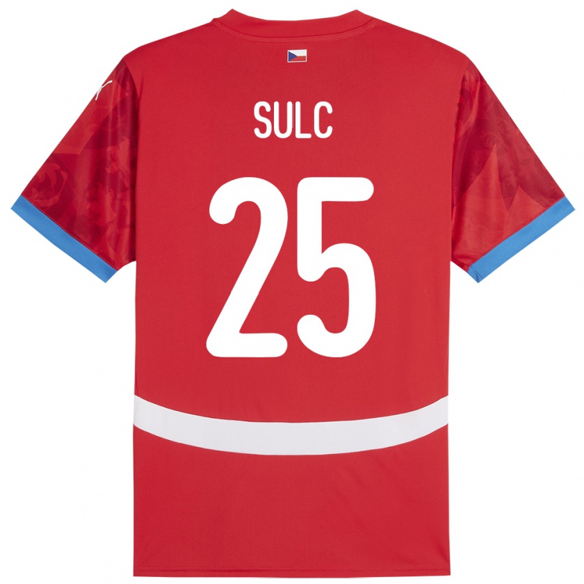 Kandiny Kinder Tschechien Pavel Sulc #25 Rot Heimtrikot Trikot 24-26 T-Shirt