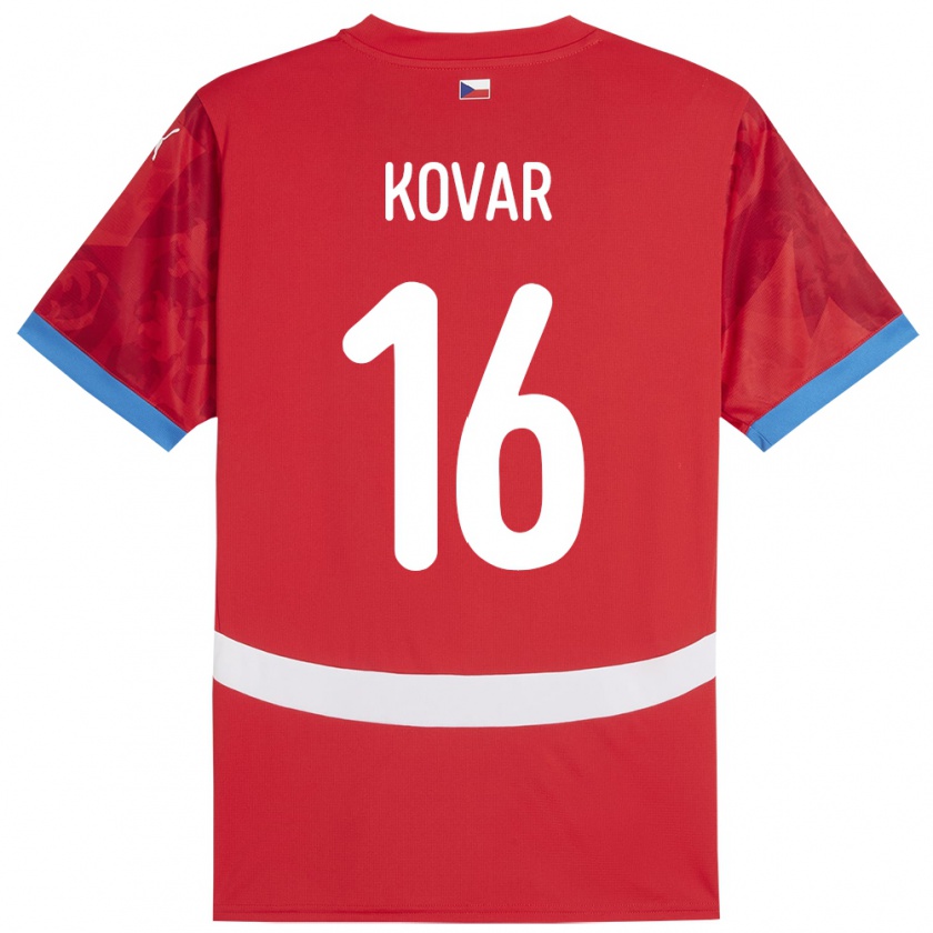 Kandiny Kinder Tschechien Matej Kovar #16 Rot Heimtrikot Trikot 24-26 T-Shirt