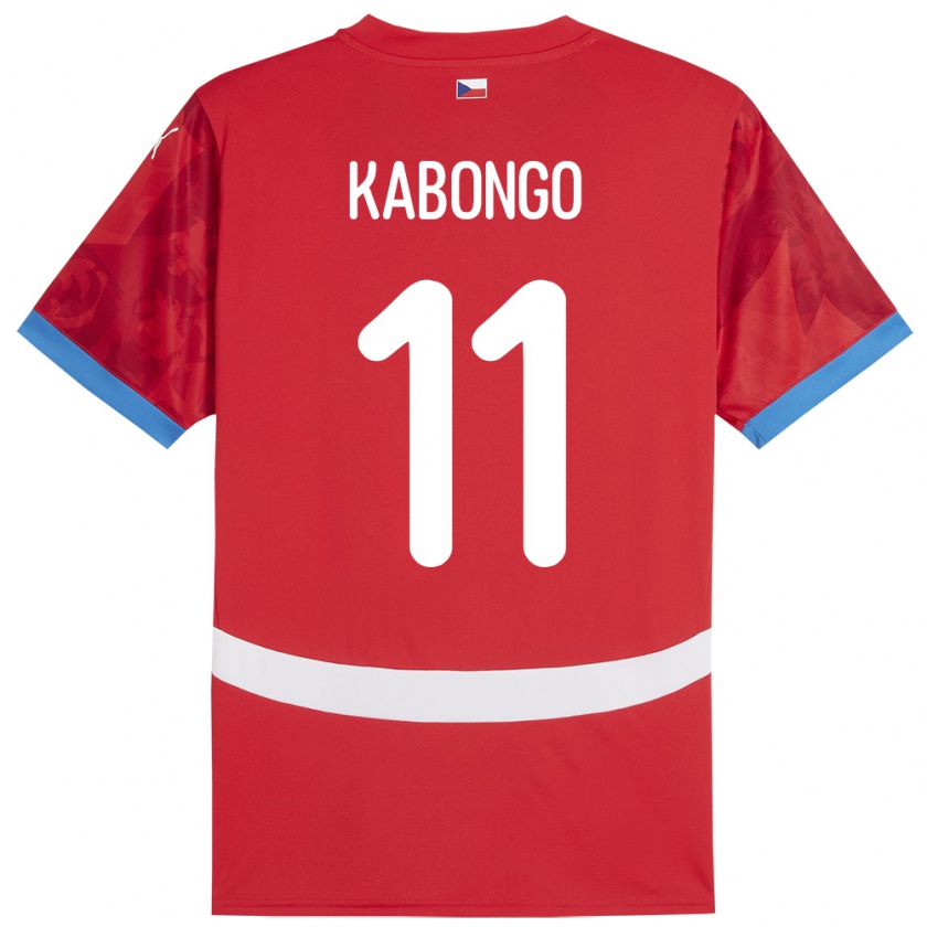 Kandiny Kinder Tschechien Christophe Kabongo #11 Rot Heimtrikot Trikot 24-26 T-Shirt