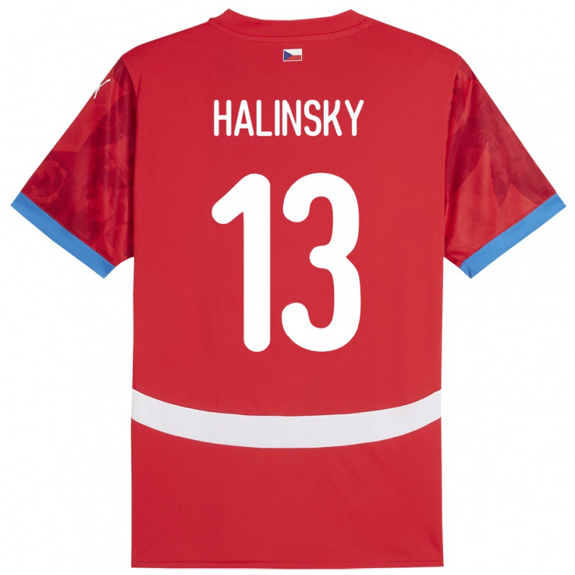 Kandiny Kinder Tschechien Denis Halinsky #13 Rot Heimtrikot Trikot 24-26 T-Shirt