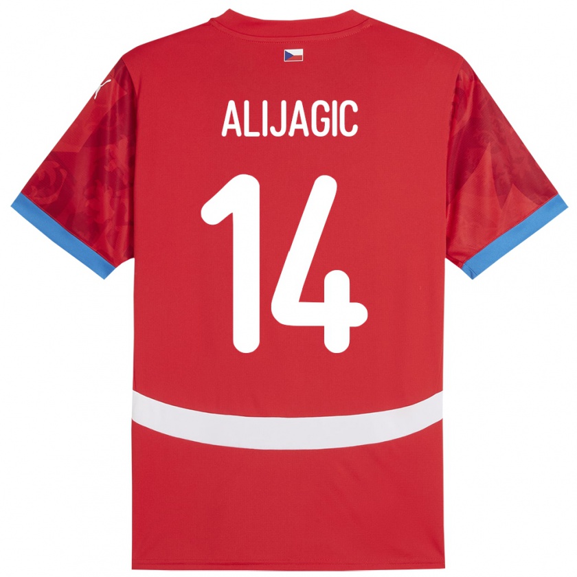 Kandiny Kinder Tschechien Denis Alijagic #14 Rot Heimtrikot Trikot 24-26 T-Shirt