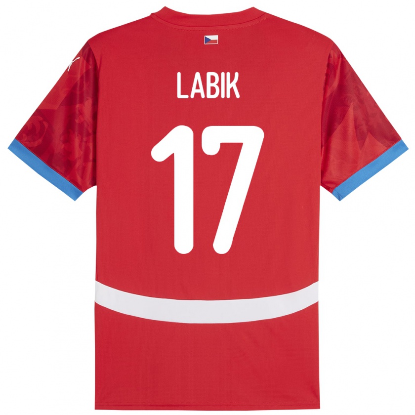 Kandiny Kinder Tschechien Albert Labik #17 Rot Heimtrikot Trikot 24-26 T-Shirt