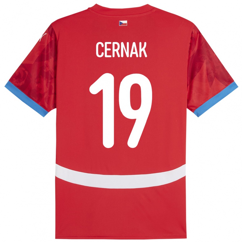 Kandiny Kinder Tschechien Michal Cernak #19 Rot Heimtrikot Trikot 24-26 T-Shirt