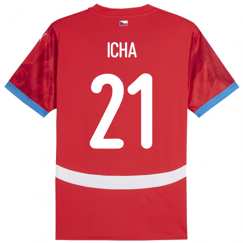 Kandiny Kinder Tschechien Marek Icha #21 Rot Heimtrikot Trikot 24-26 T-Shirt