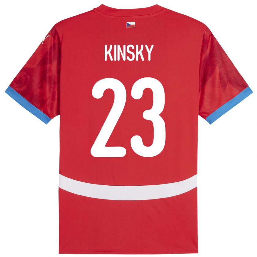 Kandiny Kinder Tschechien Antonin Kinsky #23 Rot Heimtrikot Trikot 24-26 T-Shirt