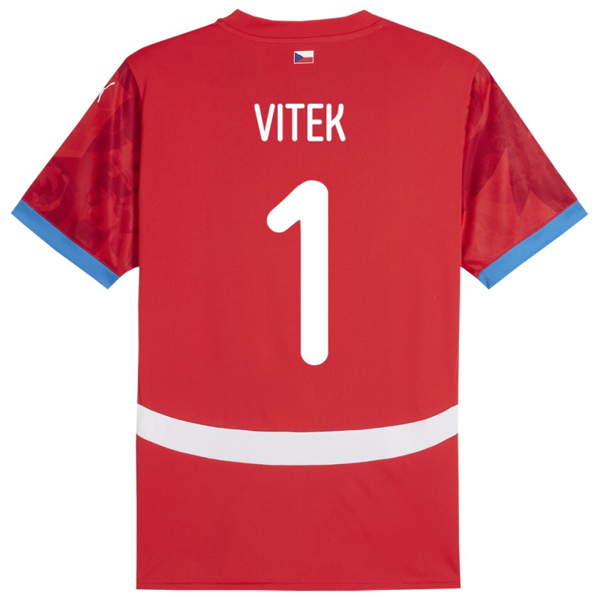 Kandiny Kinder Tschechien Radek Vitek #1 Rot Heimtrikot Trikot 24-26 T-Shirt