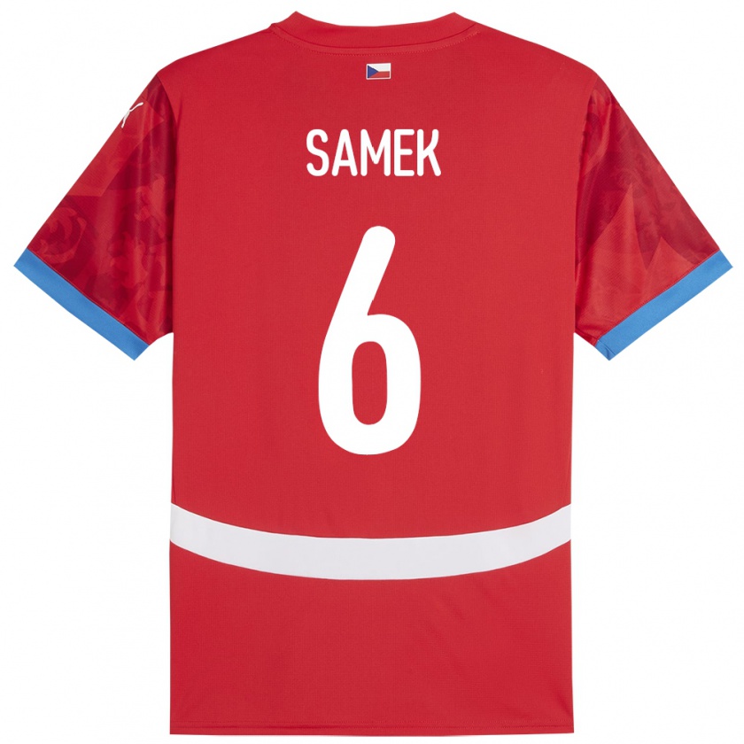 Kandiny Kinder Tschechien Daniel Samek #6 Rot Heimtrikot Trikot 24-26 T-Shirt