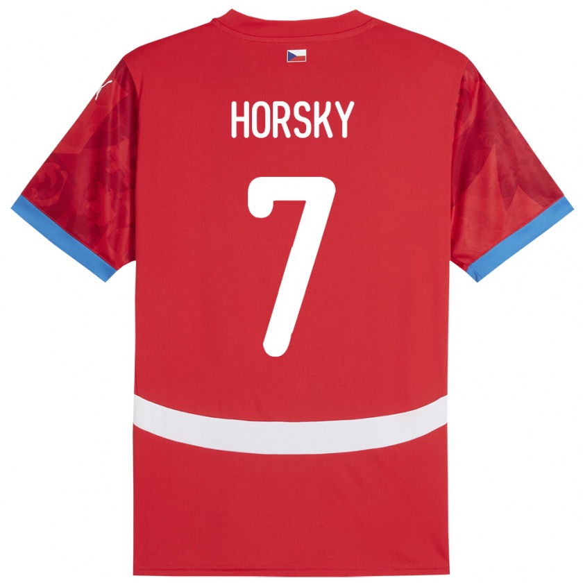 Kandiny Kinder Tschechien Filip Horsky #7 Rot Heimtrikot Trikot 24-26 T-Shirt