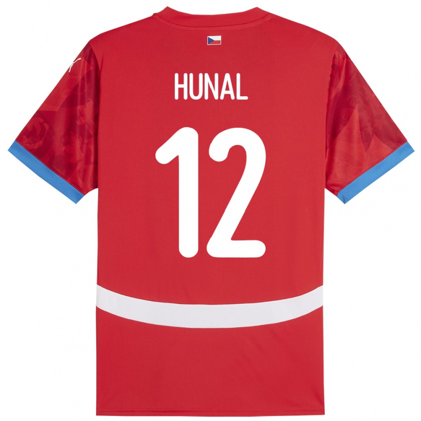 Kandiny Kinder Tschechien Eric Hunal #12 Rot Heimtrikot Trikot 24-26 T-Shirt