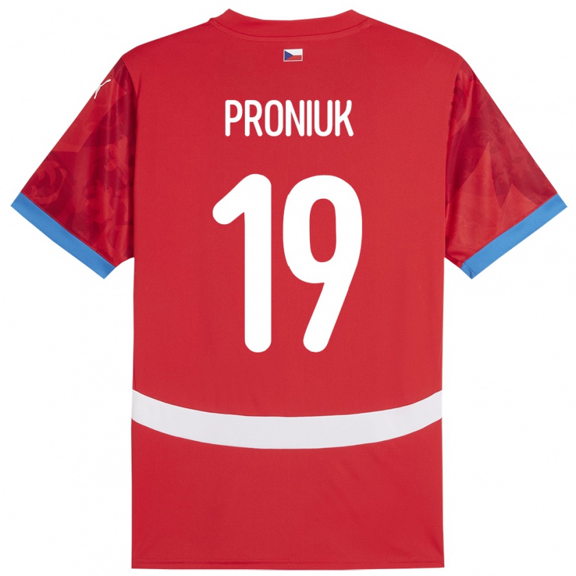 Kandiny Kinder Tschechien Adam Proniuk #19 Rot Heimtrikot Trikot 24-26 T-Shirt