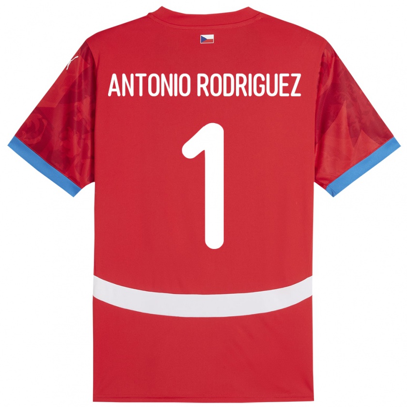 Kandiny Kinder Tschechien Pedro Antonio Rodriguez #1 Rot Heimtrikot Trikot 24-26 T-Shirt