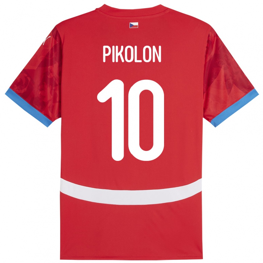 Kandiny Kinder Tschechien Samuel Pikolon #10 Rot Heimtrikot Trikot 24-26 T-Shirt