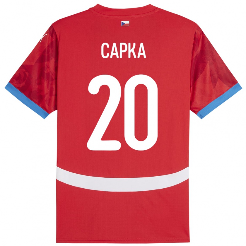 Kandiny Kinder Tschechien Filip Capka #20 Rot Heimtrikot Trikot 24-26 T-Shirt