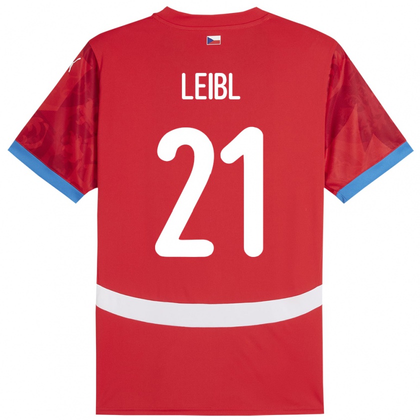 Kandiny Kinder Tschechien Adam Leibl #21 Rot Heimtrikot Trikot 24-26 T-Shirt