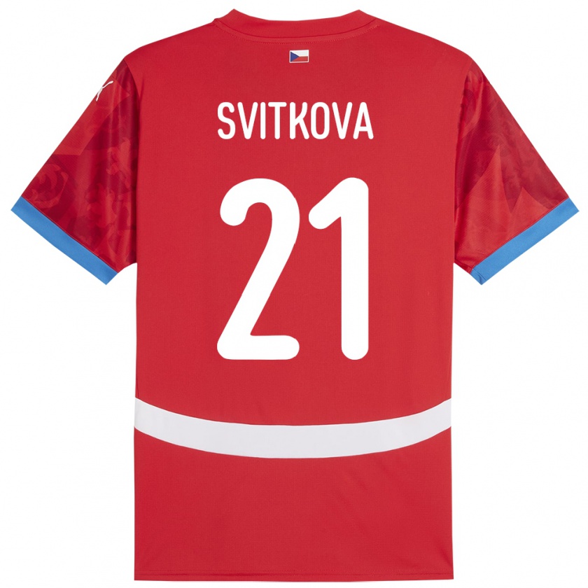 Kandiny Kinder Tschechien Kateřina Svitková #21 Rot Heimtrikot Trikot 24-26 T-Shirt