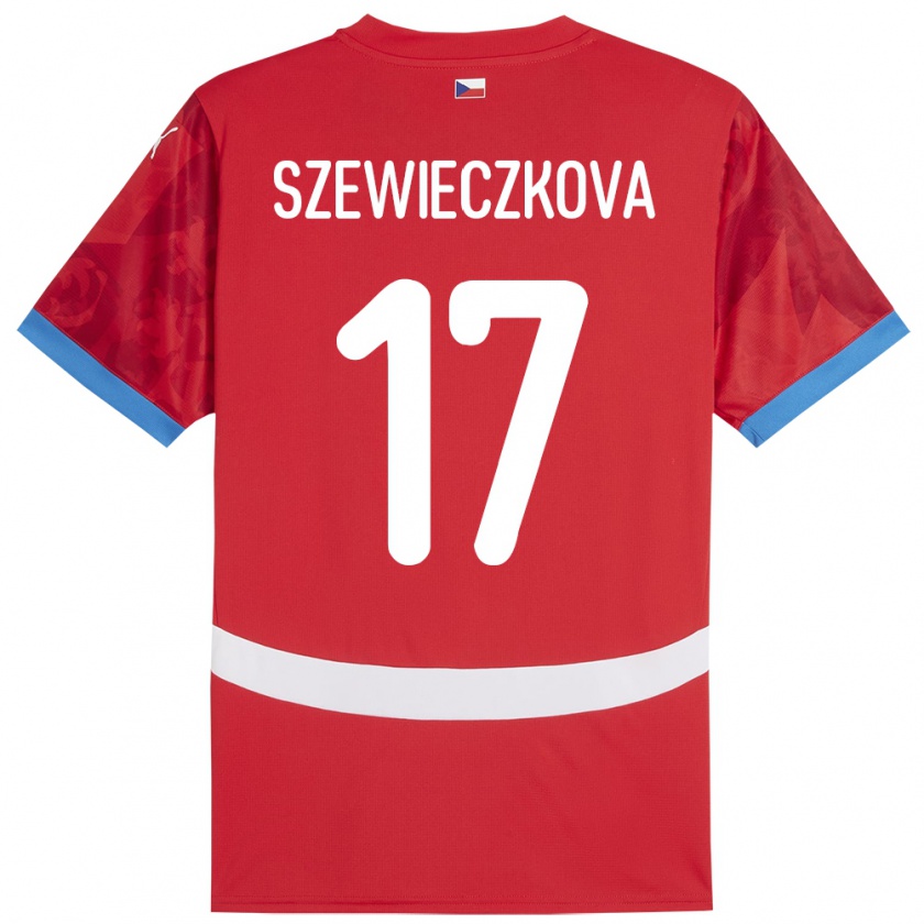 Kandiny Kinder Tschechien Tereza Szewieczková #17 Rot Heimtrikot Trikot 24-26 T-Shirt