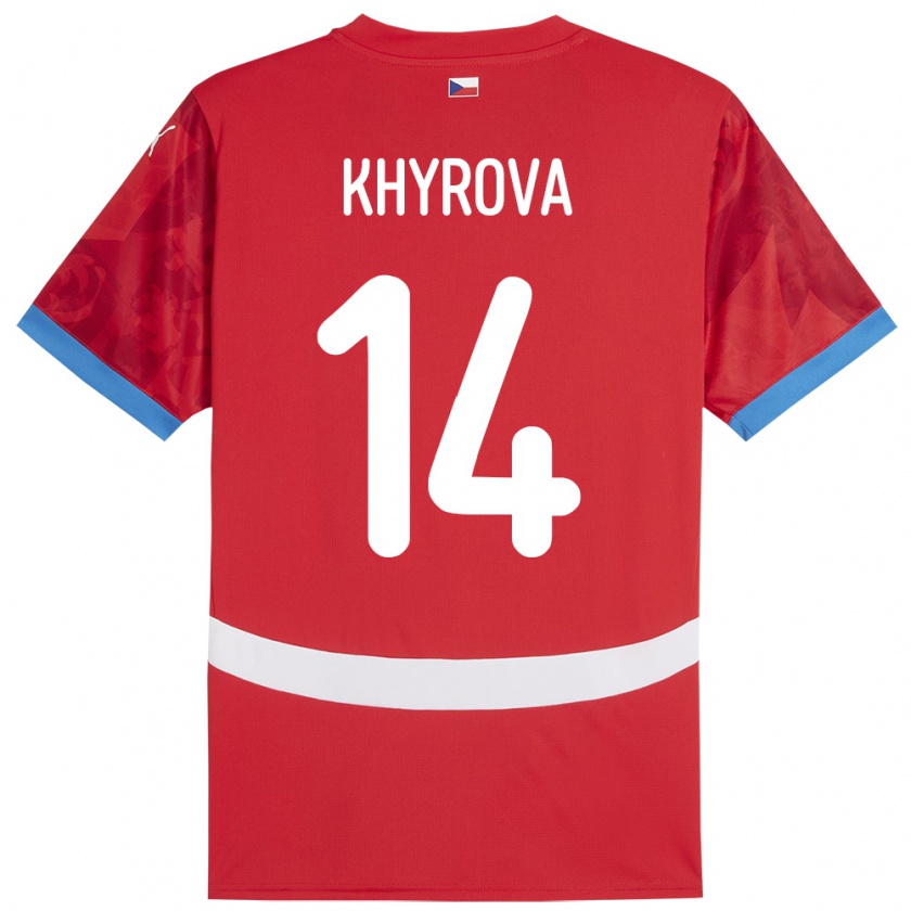 Kandiny Kinder Tschechien Michaela Khýrová #14 Rot Heimtrikot Trikot 24-26 T-Shirt