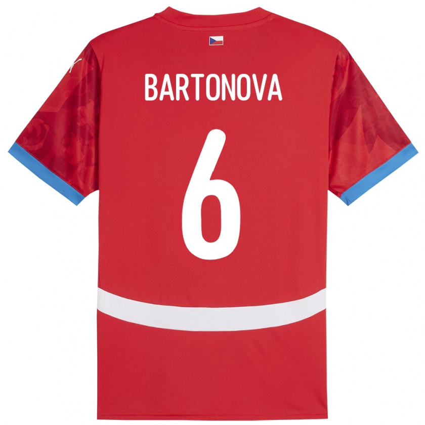 Kandiny Kinder Tschechien Eva Bartoňová #6 Rot Heimtrikot Trikot 24-26 T-Shirt