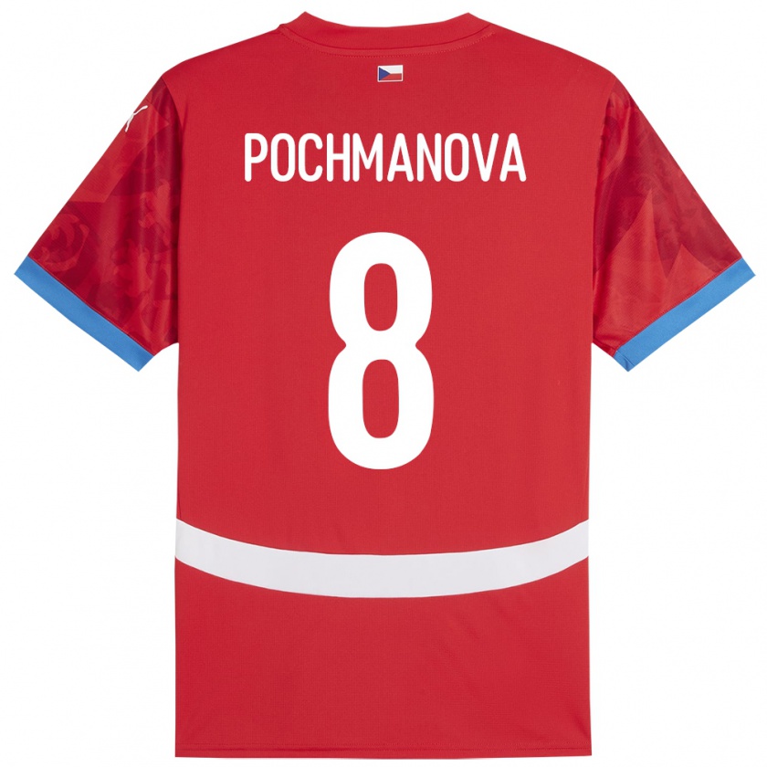 Kandiny Kinder Tschechien Aneta Pochmanová #8 Rot Heimtrikot Trikot 24-26 T-Shirt