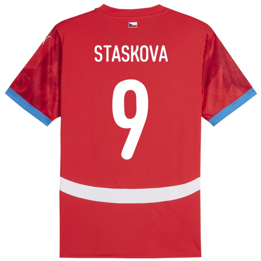 Kandiny Kinder Tschechien Andrea Stašková #9 Rot Heimtrikot Trikot 24-26 T-Shirt