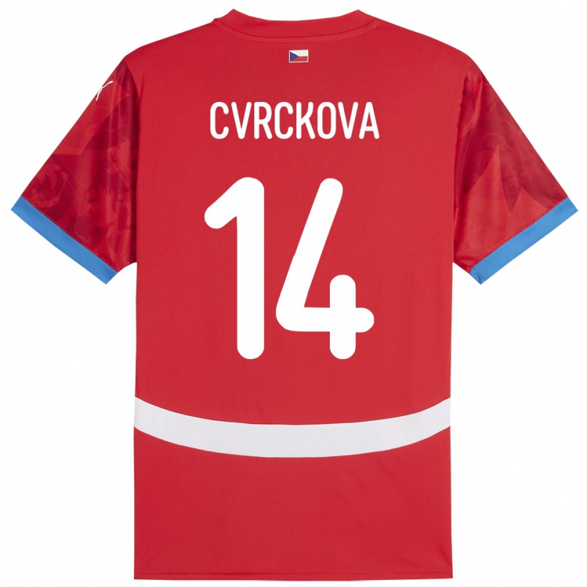 Kandiny Kinder Tschechien Klára Cvrčková #14 Rot Heimtrikot Trikot 24-26 T-Shirt