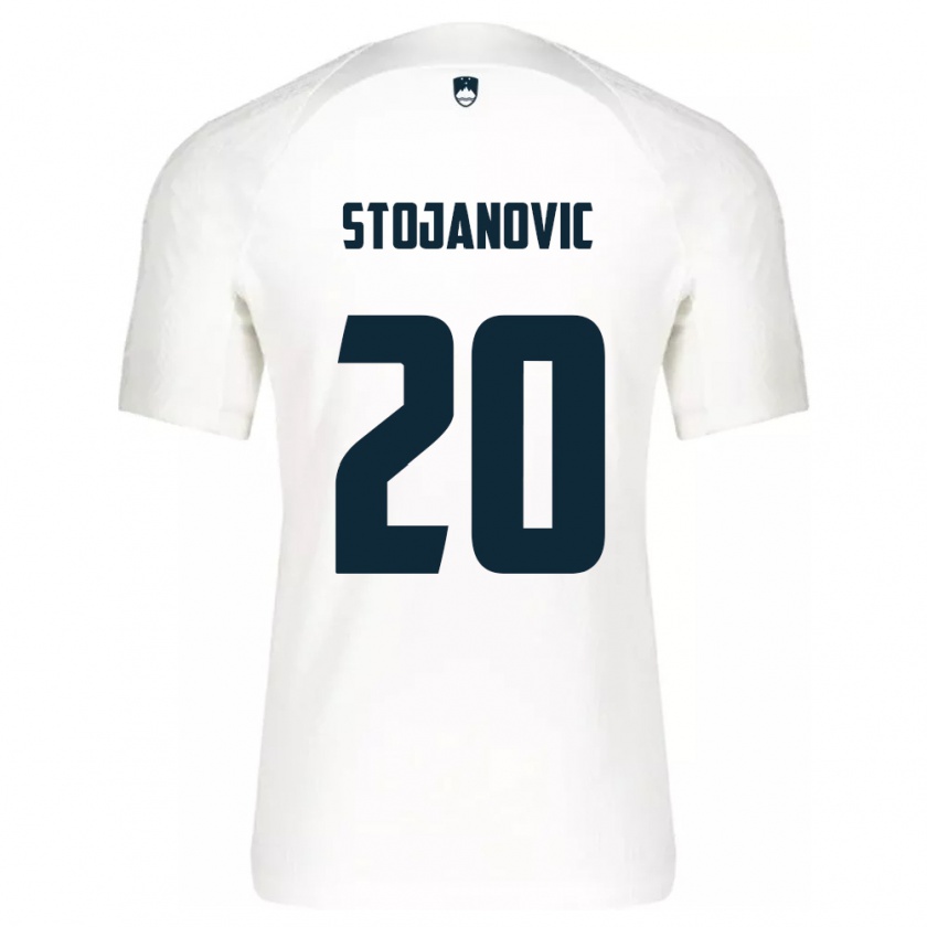 Kandiny Kinder Slowenien Petar Stojanović #20 Weiß Heimtrikot Trikot 24-26 T-Shirt