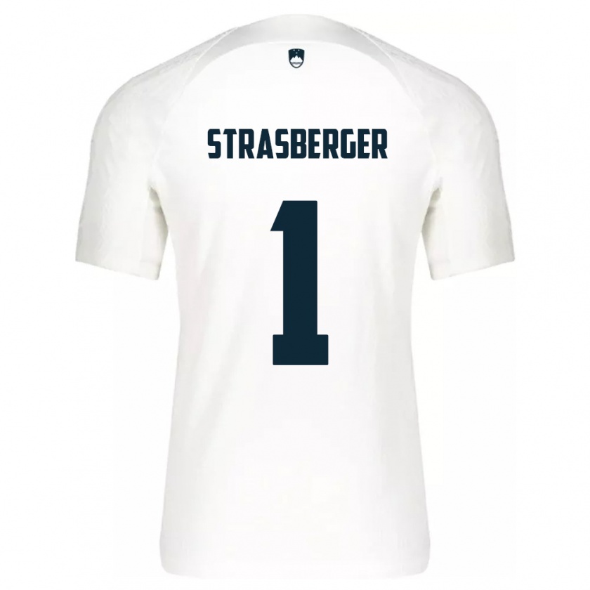 Kandiny Kinder Slowenien Tim Strasberger #1 Weiß Heimtrikot Trikot 24-26 T-Shirt