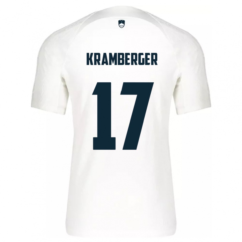 Kandiny Kinder Slowenien Enej Kramberger #17 Weiß Heimtrikot Trikot 24-26 T-Shirt