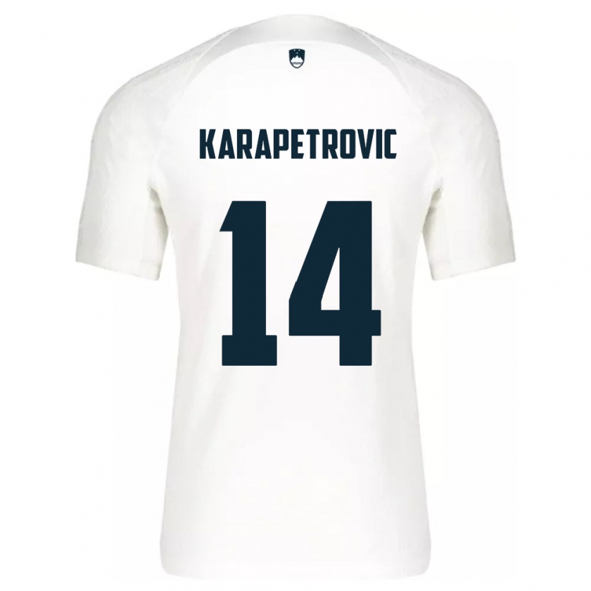 Kandiny Kinder Slowenien Luka Karapetrovic #14 Weiß Heimtrikot Trikot 24-26 T-Shirt