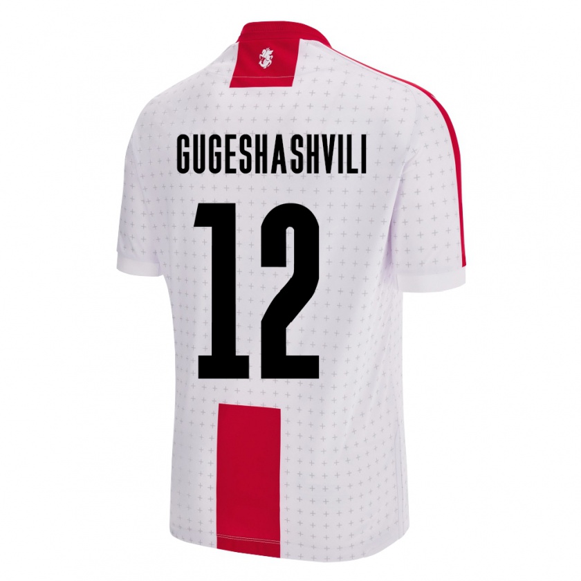 Kandiny Kinder Georgien Luka Gugeshashvili #12 Weiß Heimtrikot Trikot 24-26 T-Shirt